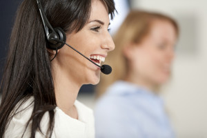 Women in a busy call centre